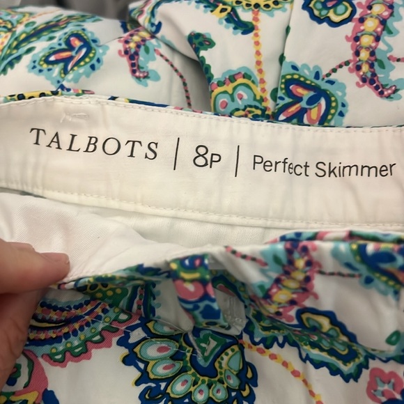 Talbots Multicolor Paisley Chinos Capris Size 8P - Picture 5 of 7